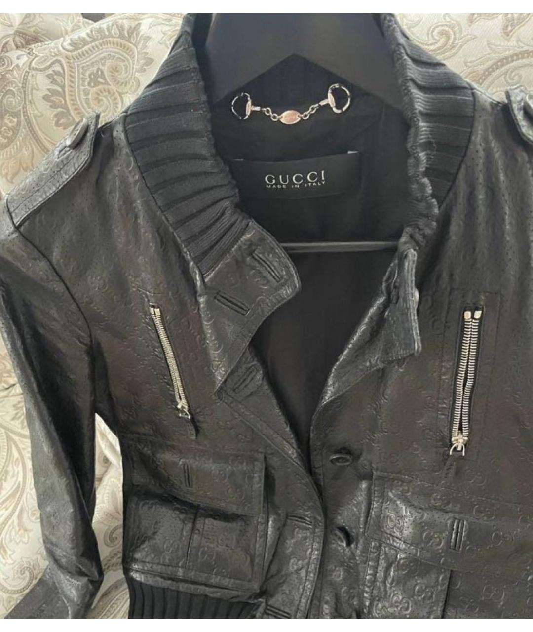 GUCCI Черная кожаная куртка, фото 4