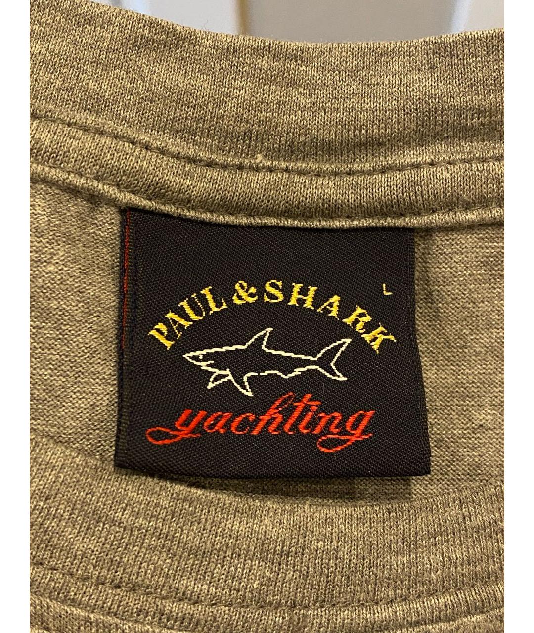 PAUL & SHARK Серая хлопковая футболка, фото 5