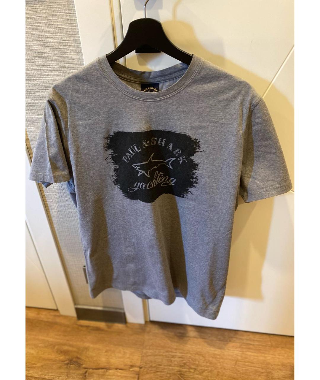 PAUL & SHARK Серая хлопковая футболка, фото 9
