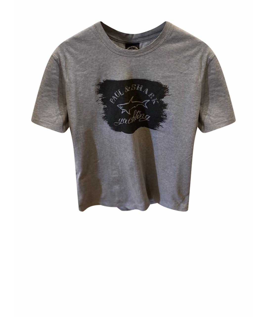 PAUL & SHARK Серая хлопковая футболка, фото 1