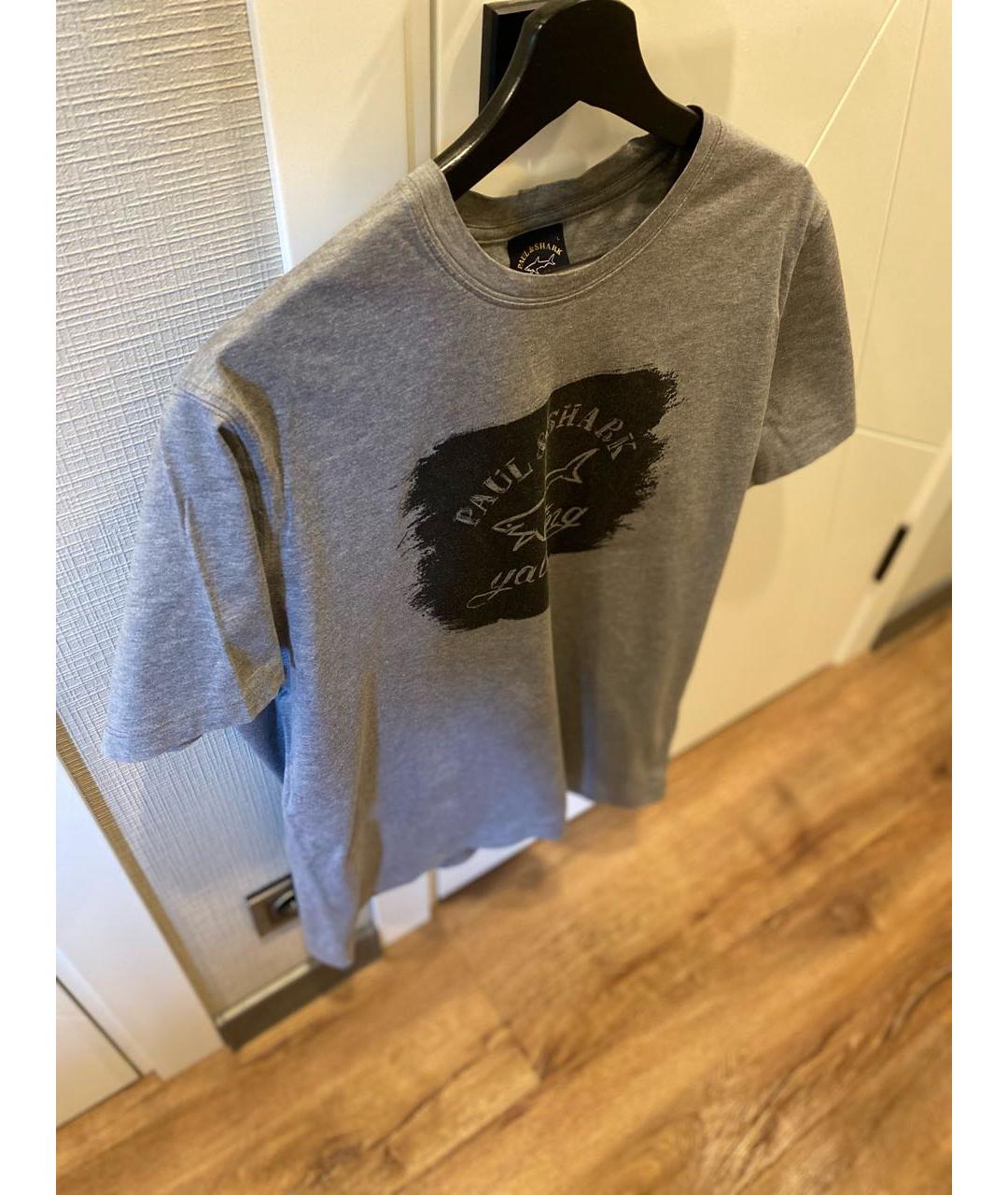 PAUL & SHARK Серая хлопковая футболка, фото 4