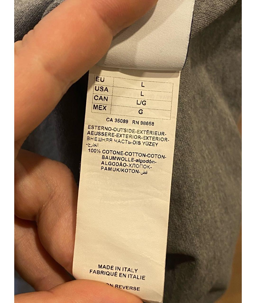 PAUL & SHARK Серая хлопковая футболка, фото 8