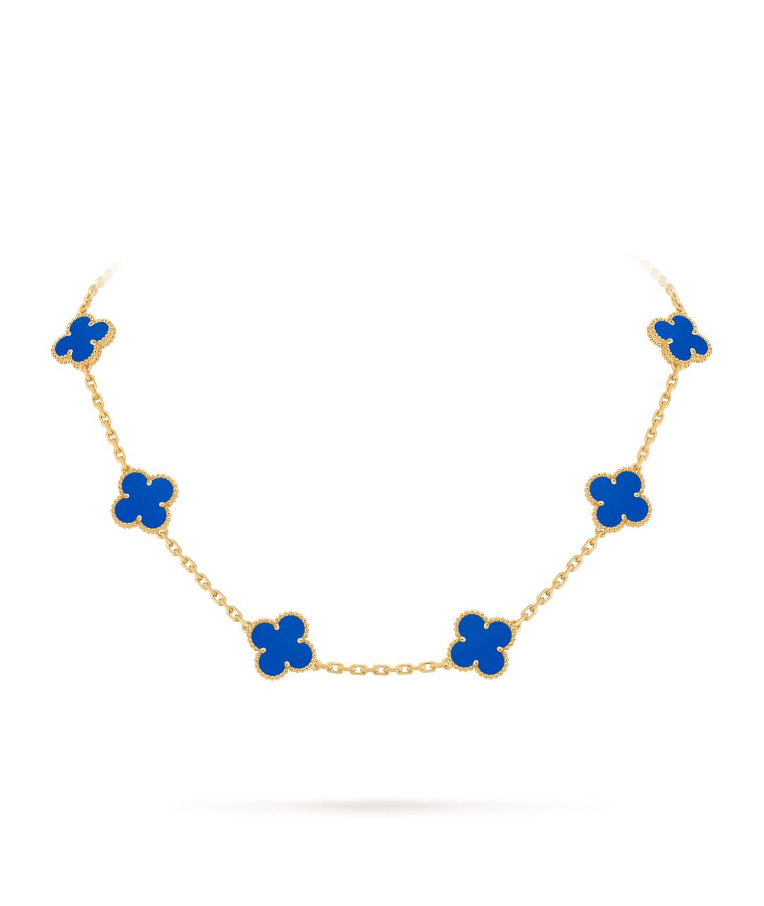 VAN CLEEF & ARPELS Синее колье из желтого золота, фото 6
