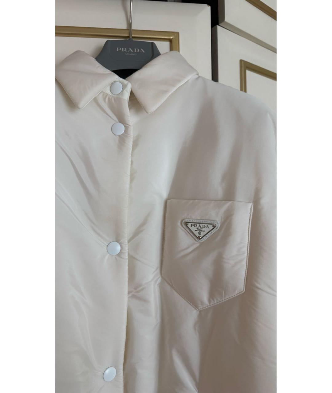 PRADA Бежевый полиамидовый пуховик, фото 3