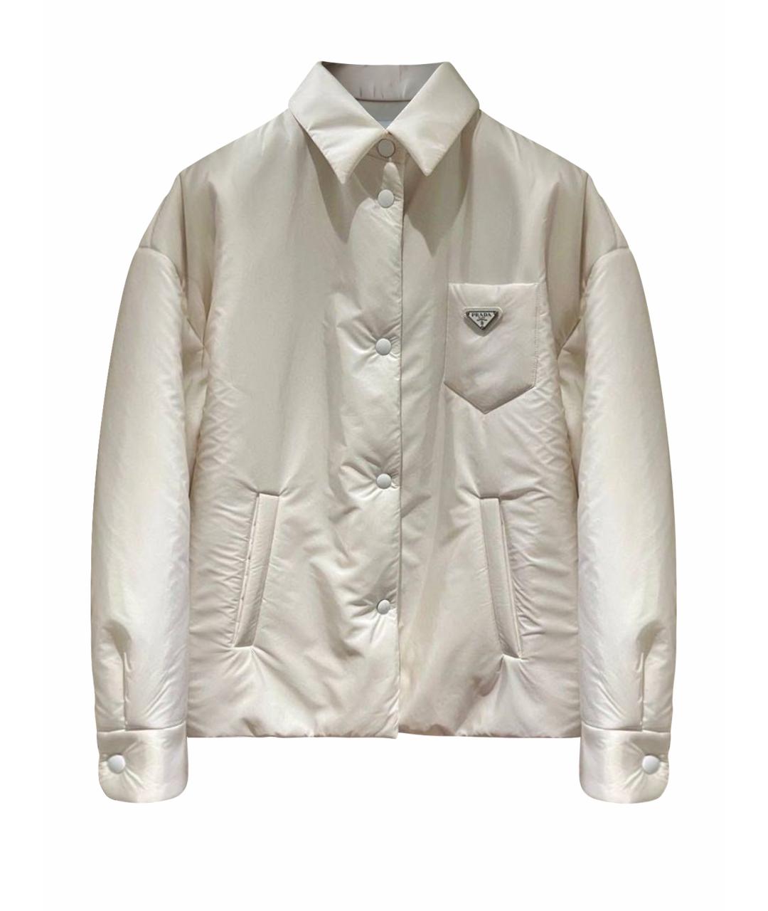 PRADA Бежевый полиамидовый пуховик, фото 1
