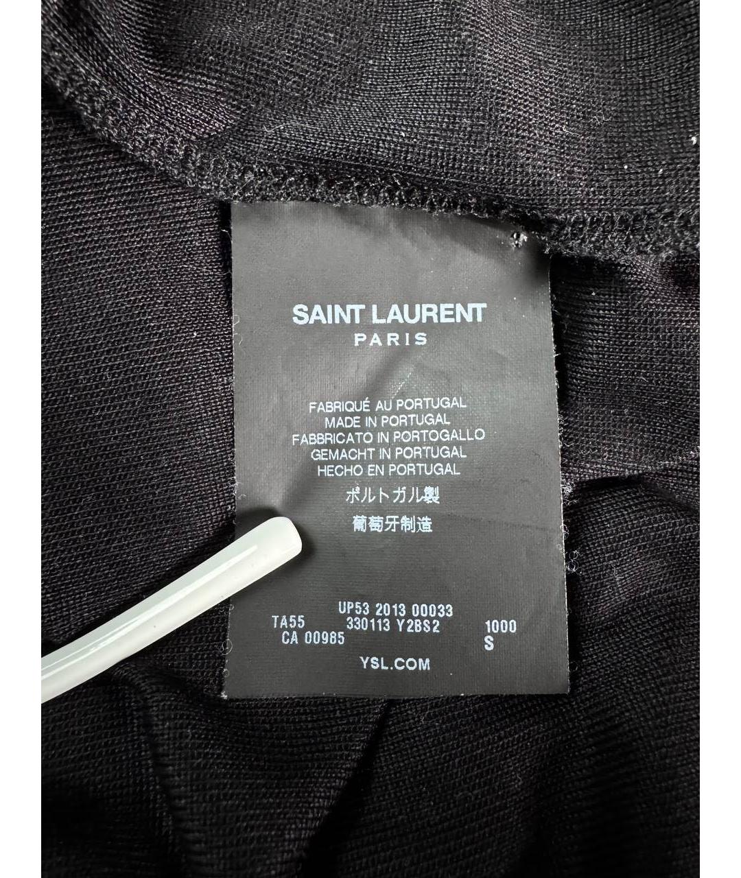 SAINT LAURENT Черная хлопковая футболка, фото 6