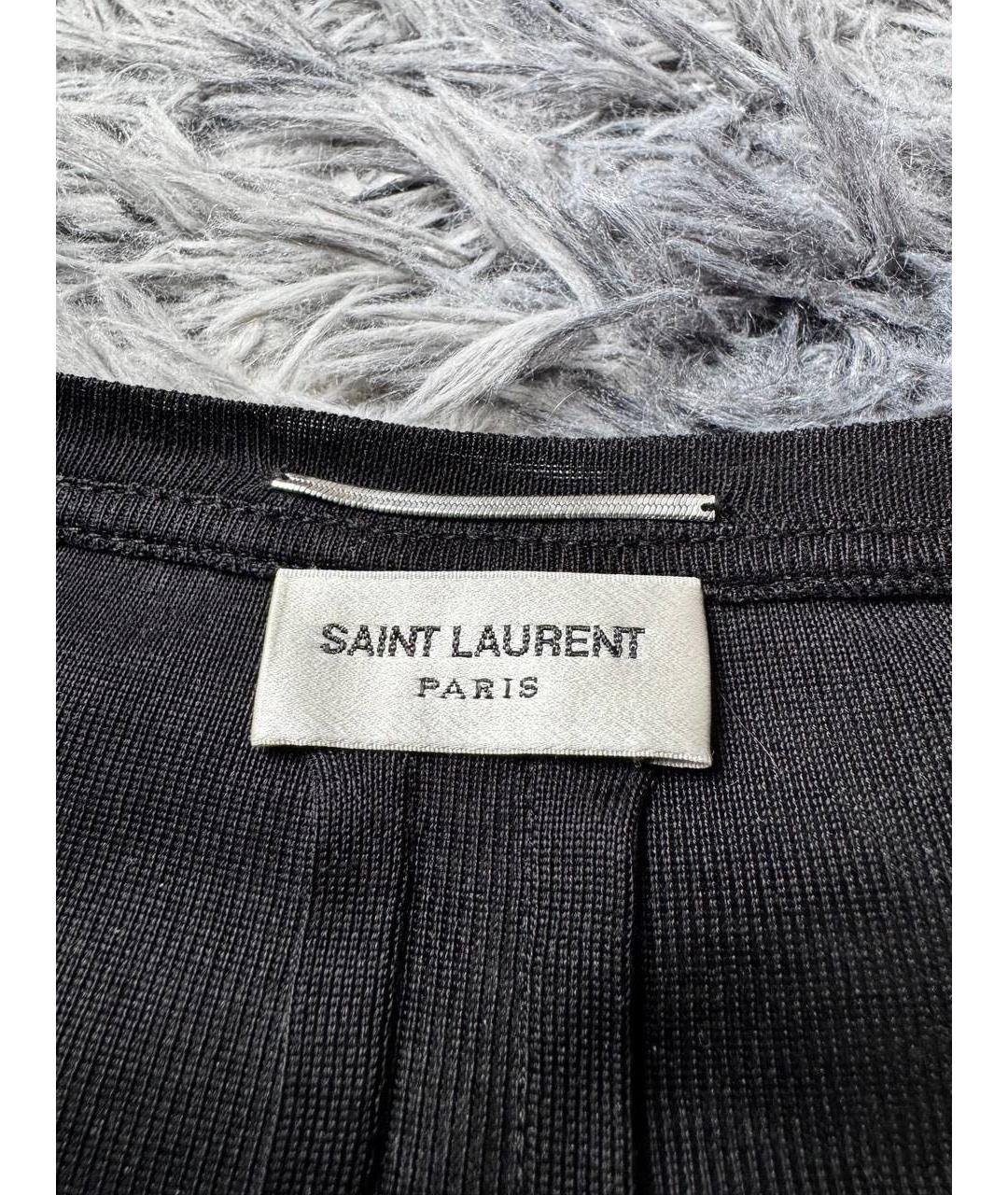 SAINT LAURENT Черная хлопковая футболка, фото 5