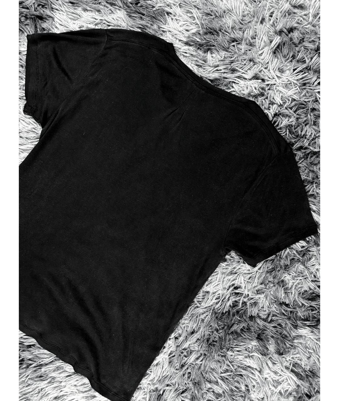 SAINT LAURENT Черная хлопковая футболка, фото 4