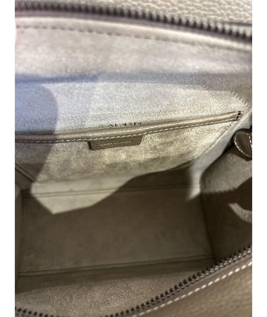 CELINE Хаки кожаная сумка тоут, фото 4