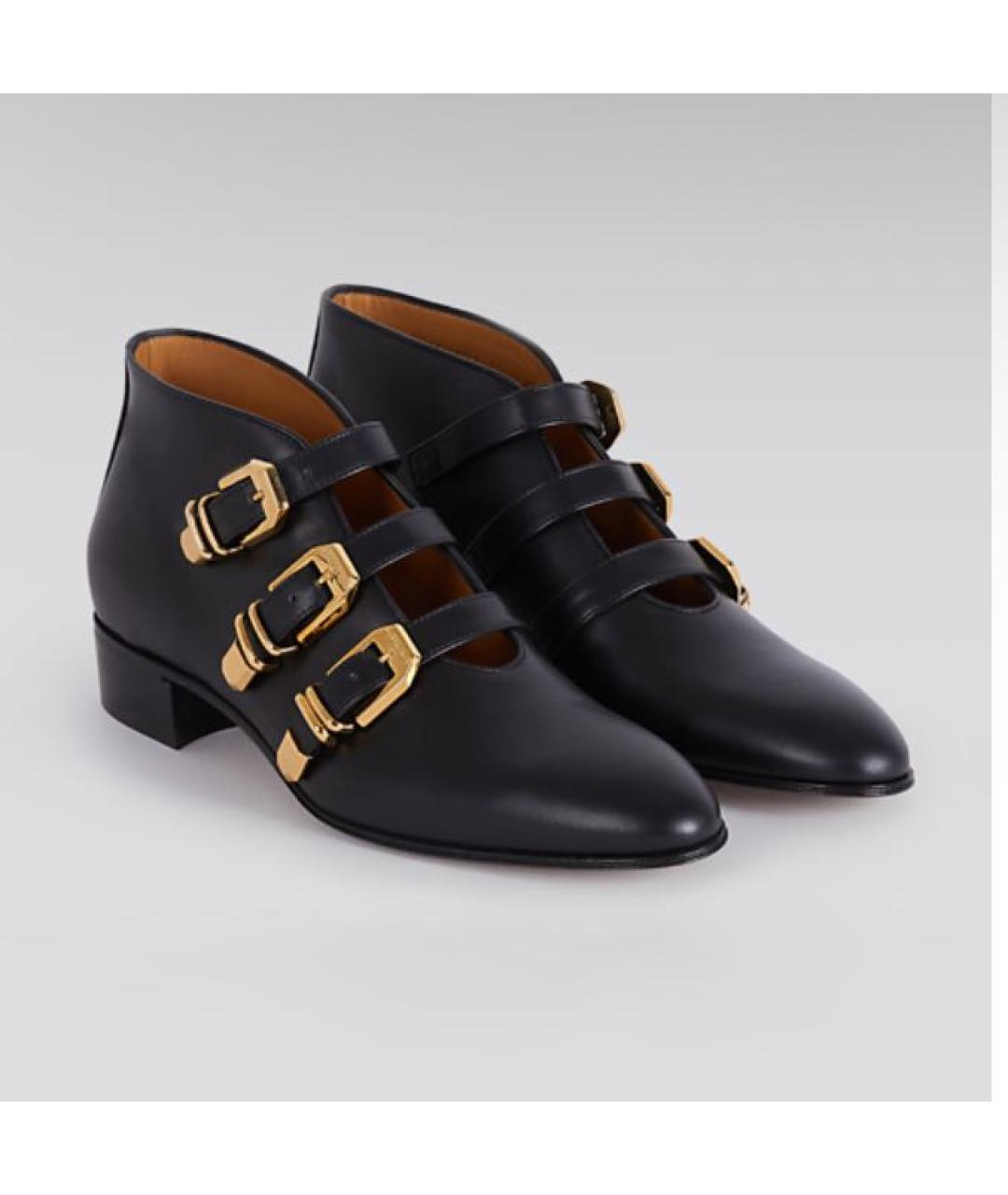 GUCCI Черные кожаные ботильоны, фото 2