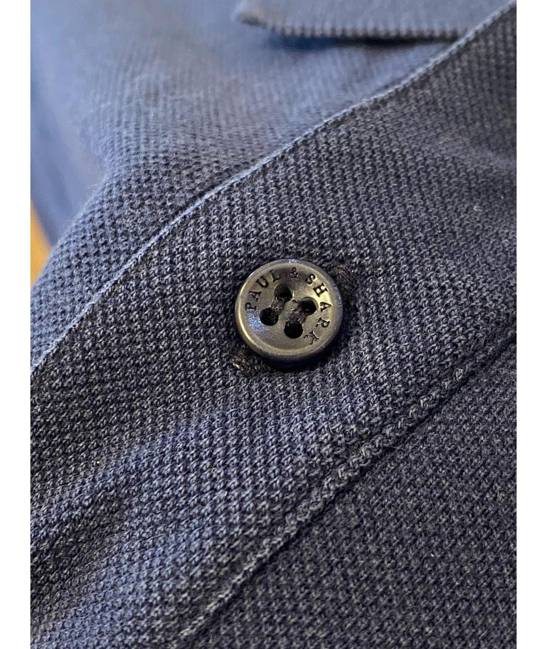 PAUL & SHARK Темно-синее хлопковое поло с коротким рукавом, фото 6