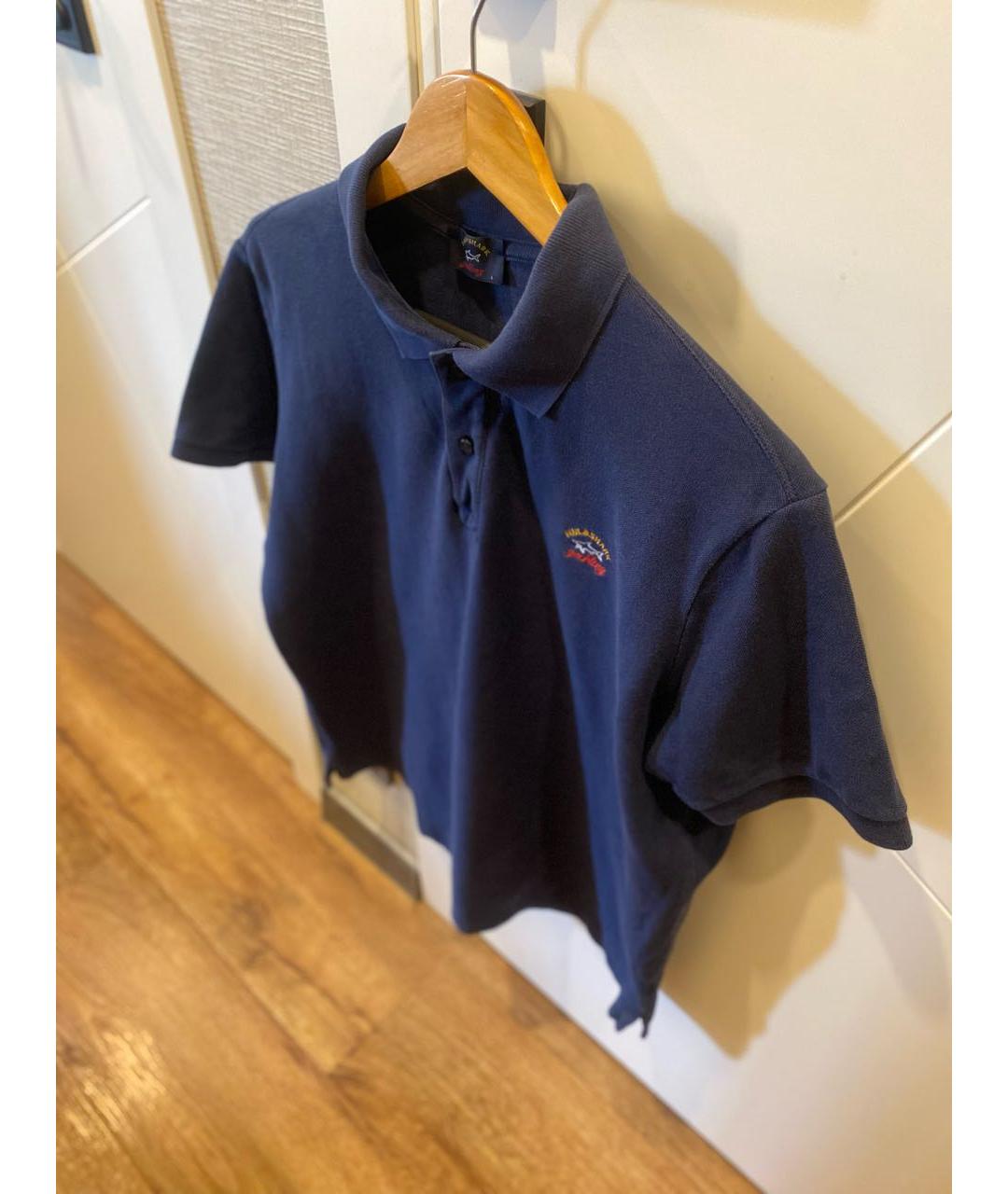 PAUL & SHARK Темно-синее хлопковое поло с коротким рукавом, фото 3
