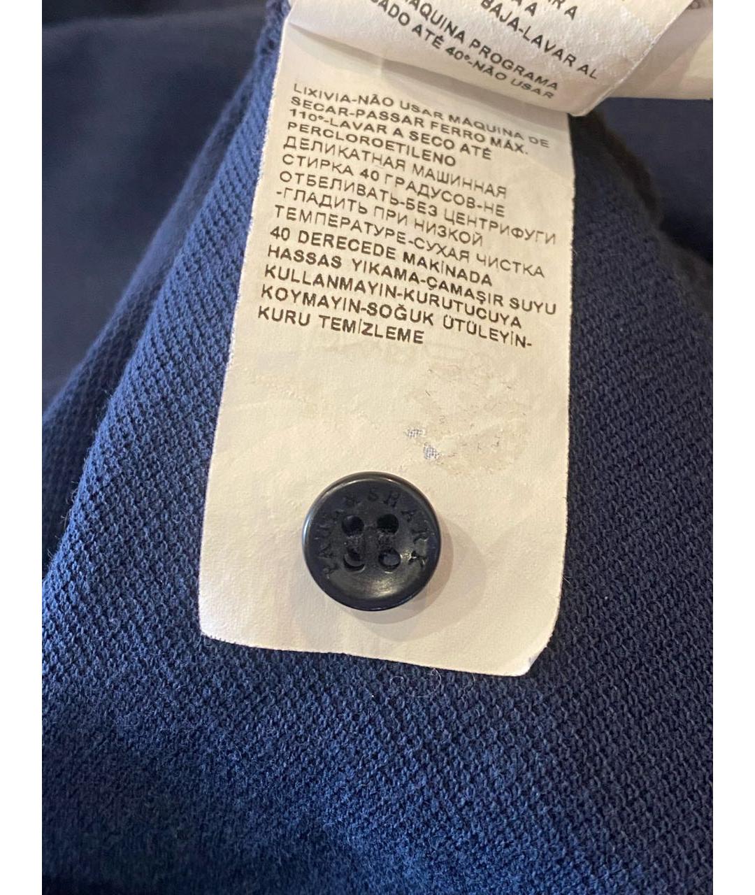 PAUL & SHARK Темно-синее хлопковое поло с коротким рукавом, фото 8