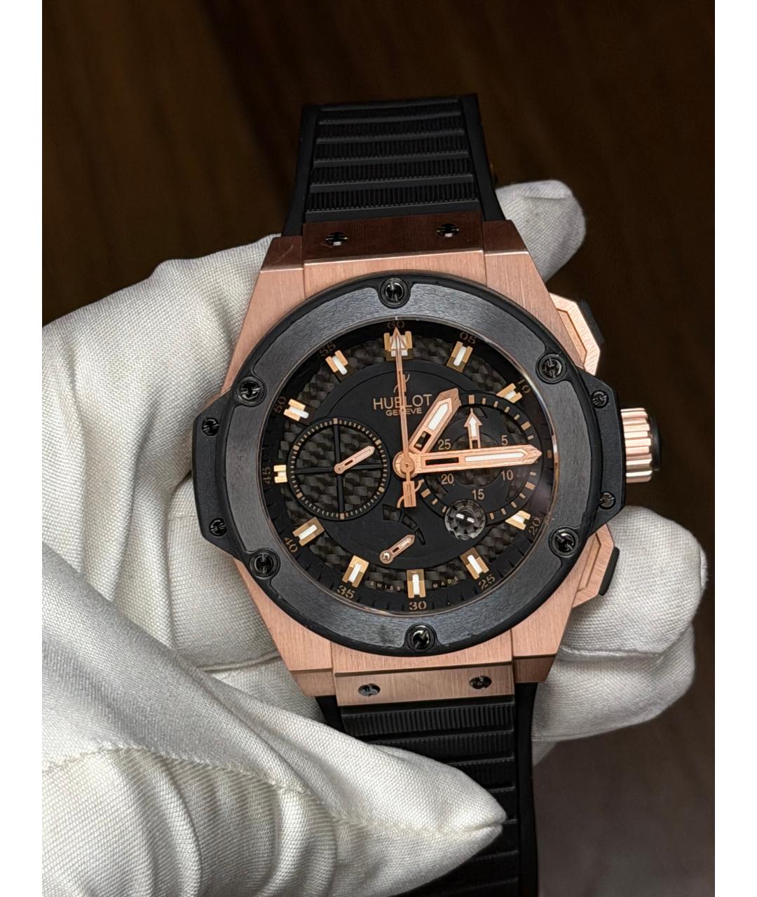 HUBLOT Черные часы из розового золота, фото 2