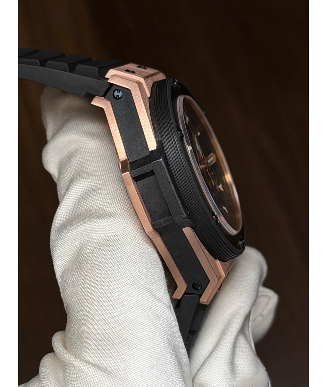 HUBLOT Черные часы из розового золота, фото 5