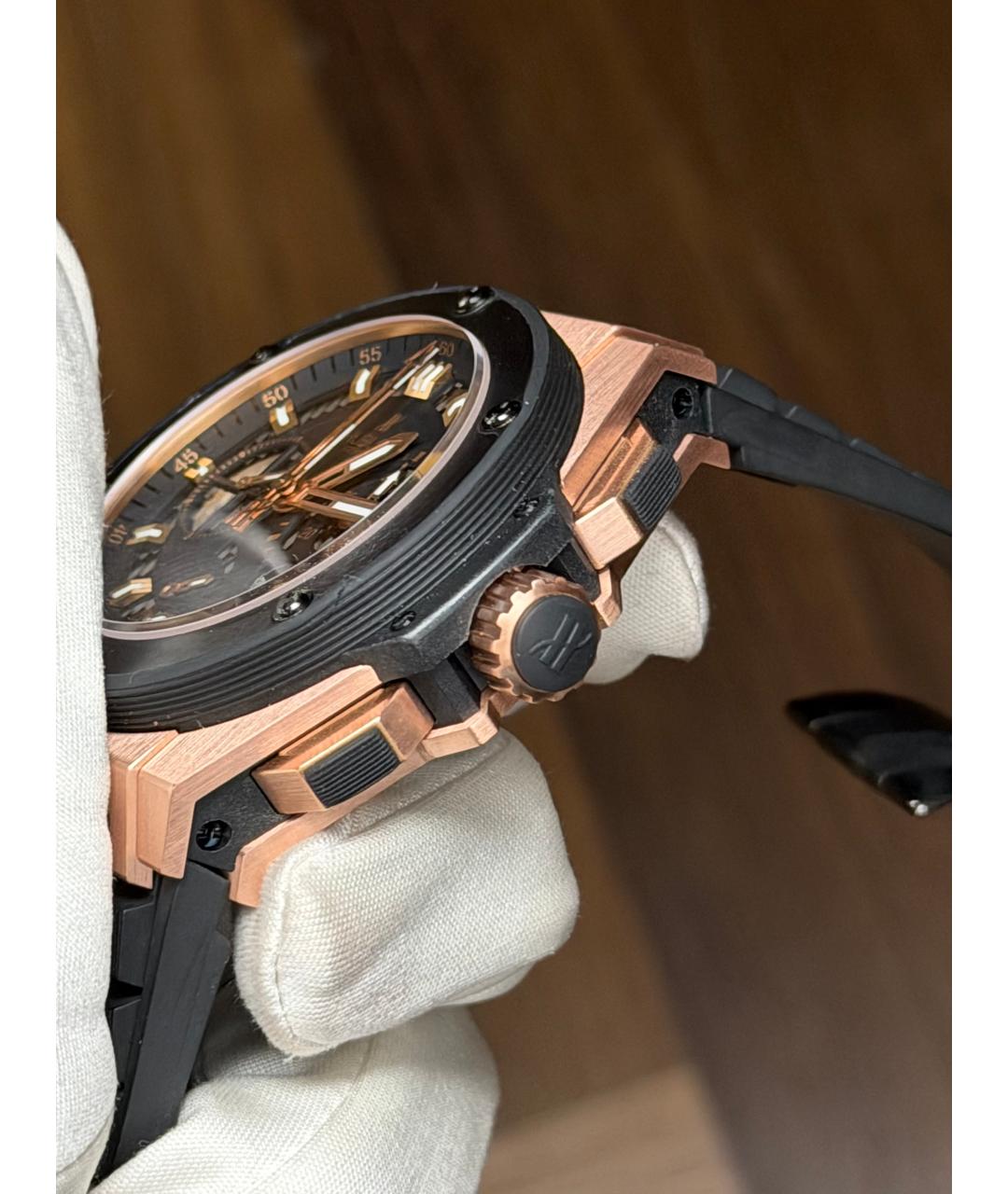 HUBLOT Черные часы из розового золота, фото 4