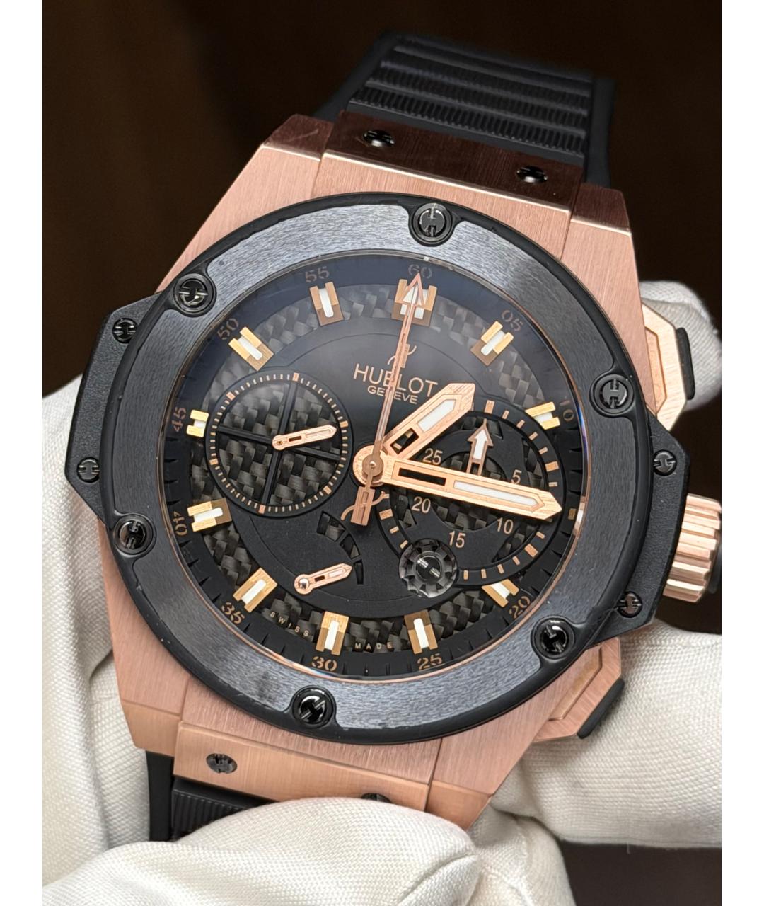 HUBLOT Черные часы из розового золота, фото 3