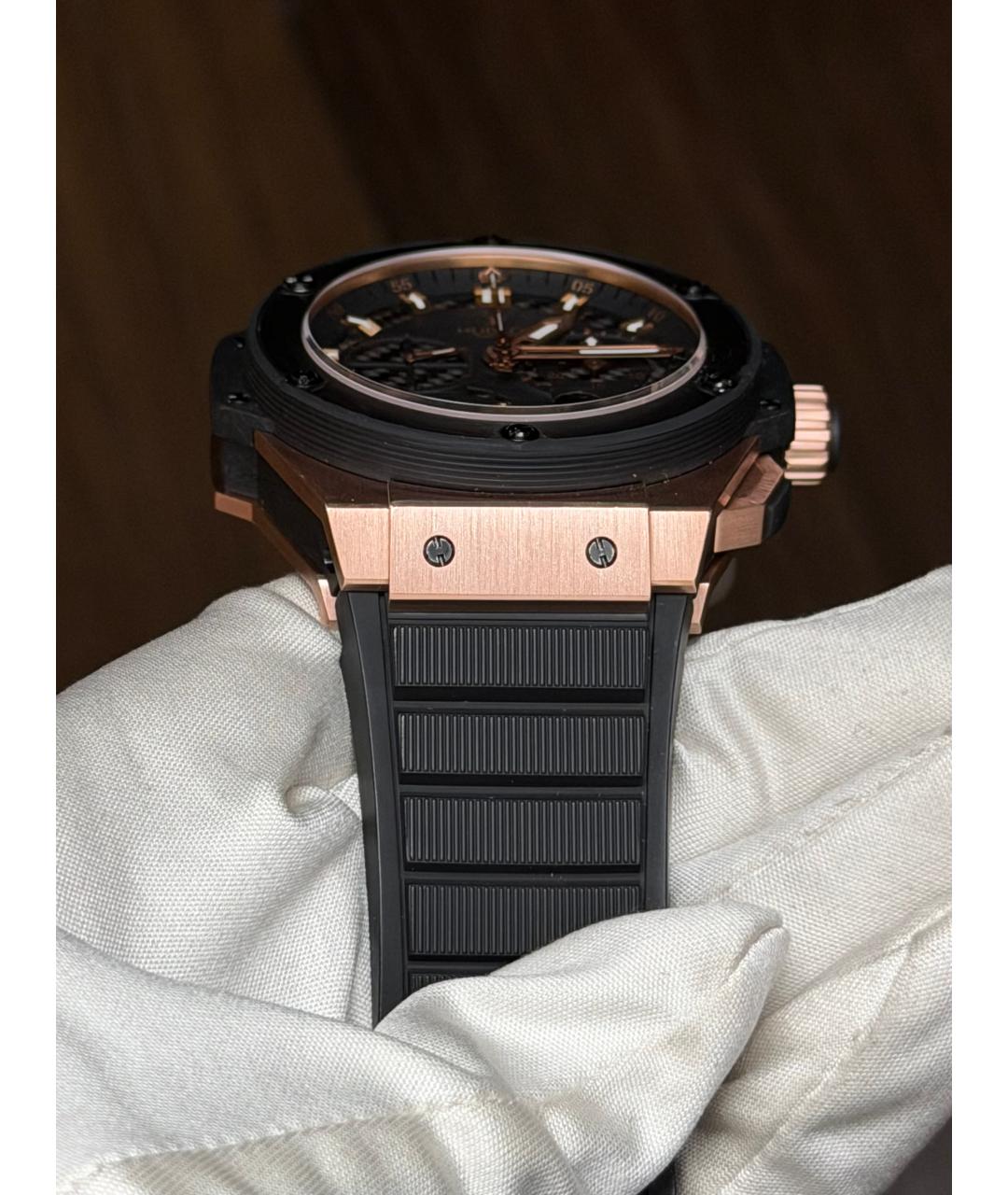 HUBLOT Черные часы из розового золота, фото 6