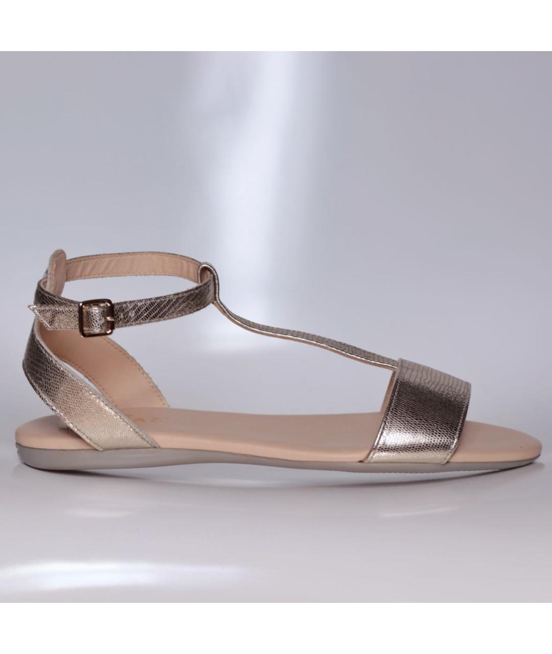 HOGAN Золотые кожаные сандалии, фото 8