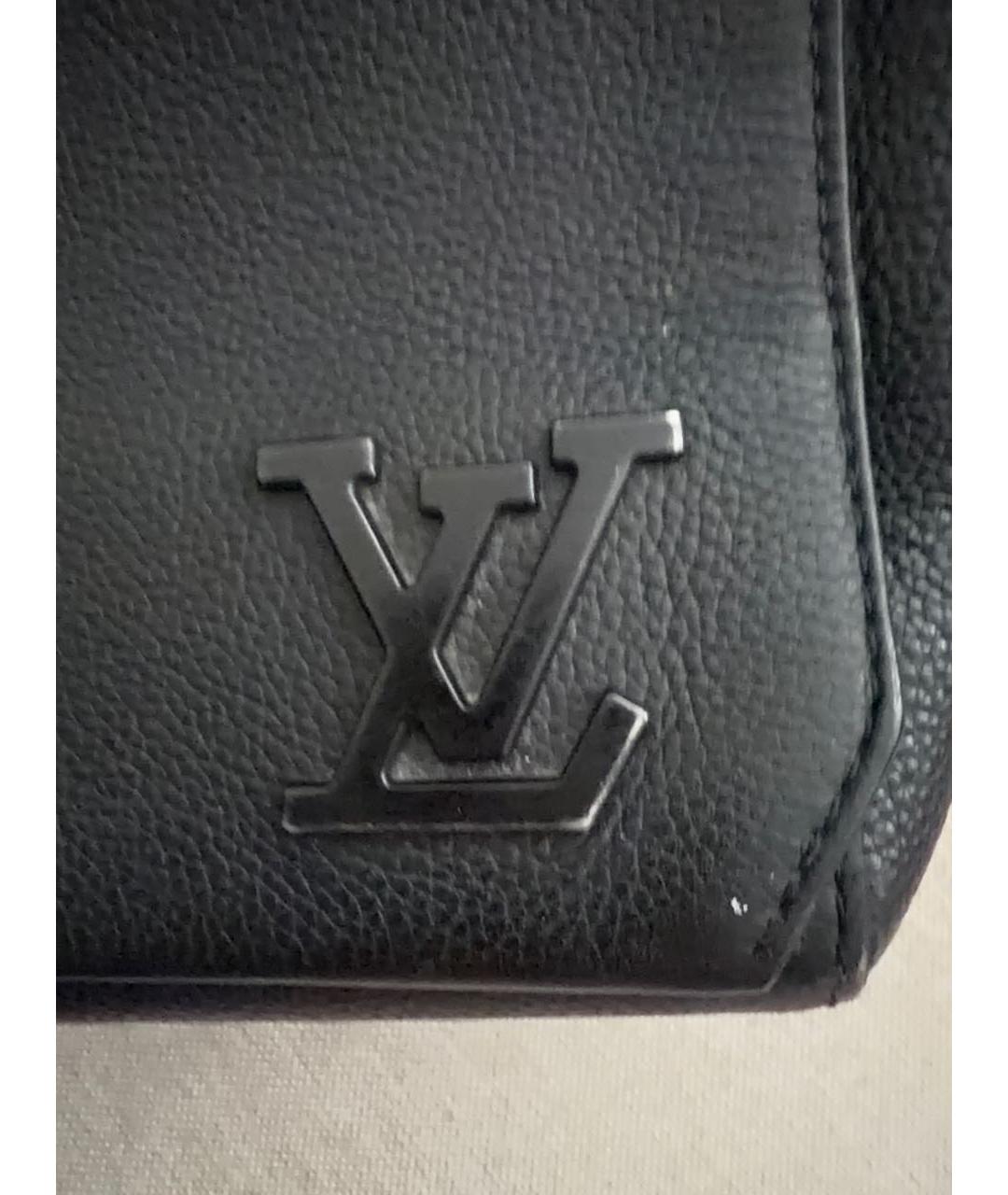 LOUIS VUITTON Черная кожаная сумка на плечо, фото 4