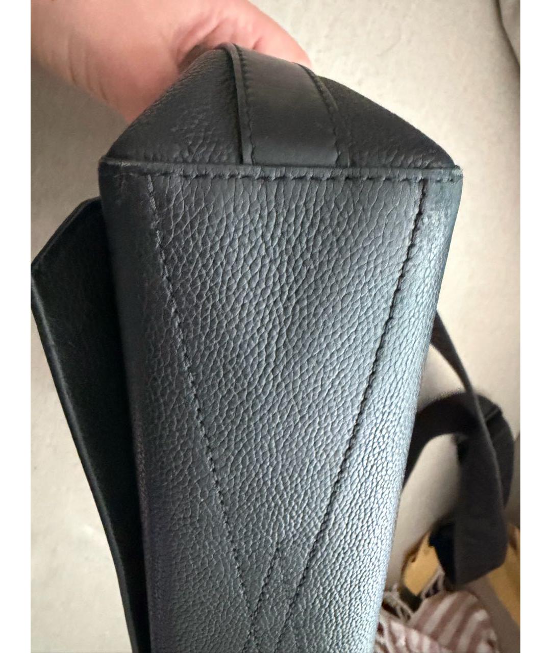 LOUIS VUITTON Черная кожаная сумка на плечо, фото 7