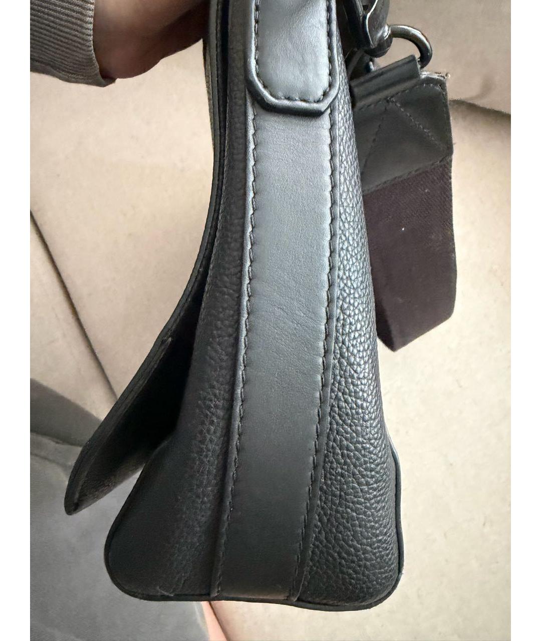 LOUIS VUITTON Черная кожаная сумка на плечо, фото 6