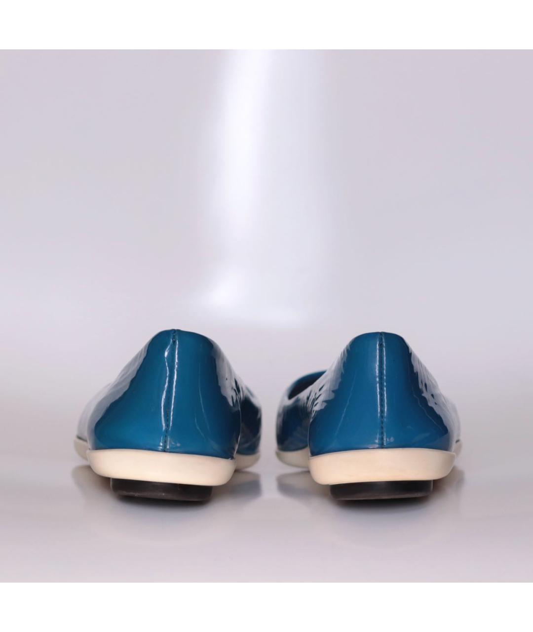 CHRISTIAN DIOR Синие балетки из лакированной кожи, фото 4