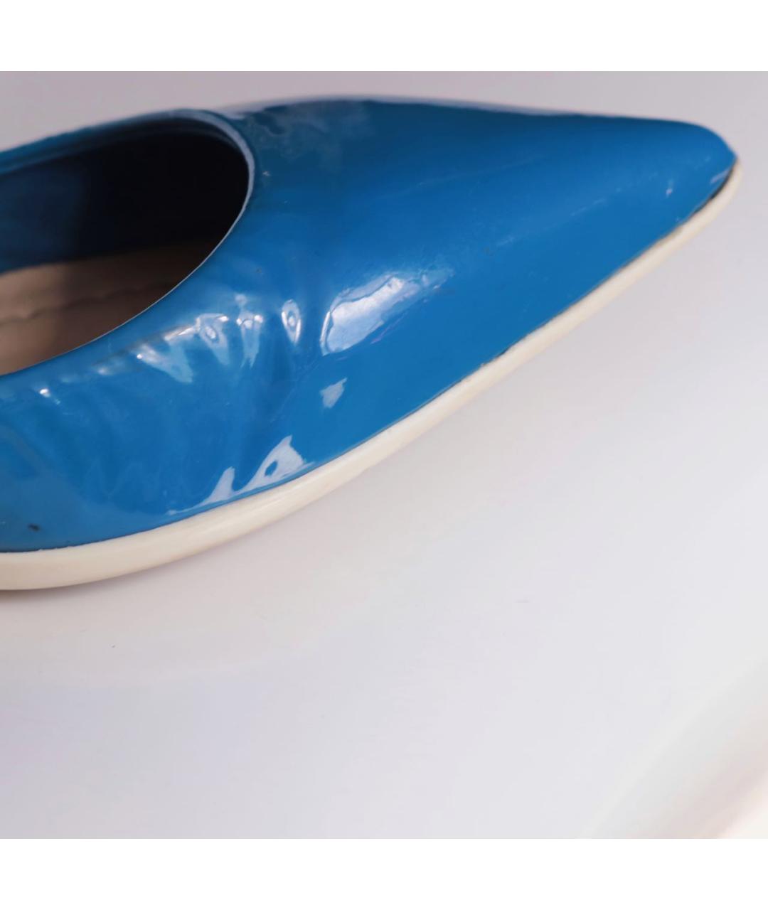 CHRISTIAN DIOR Синие балетки из лакированной кожи, фото 7