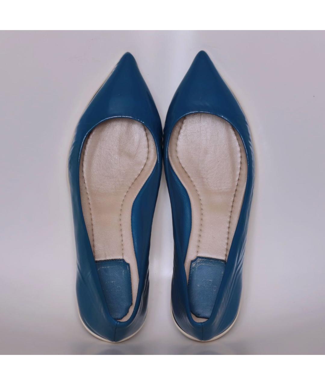 CHRISTIAN DIOR Синие балетки из лакированной кожи, фото 2