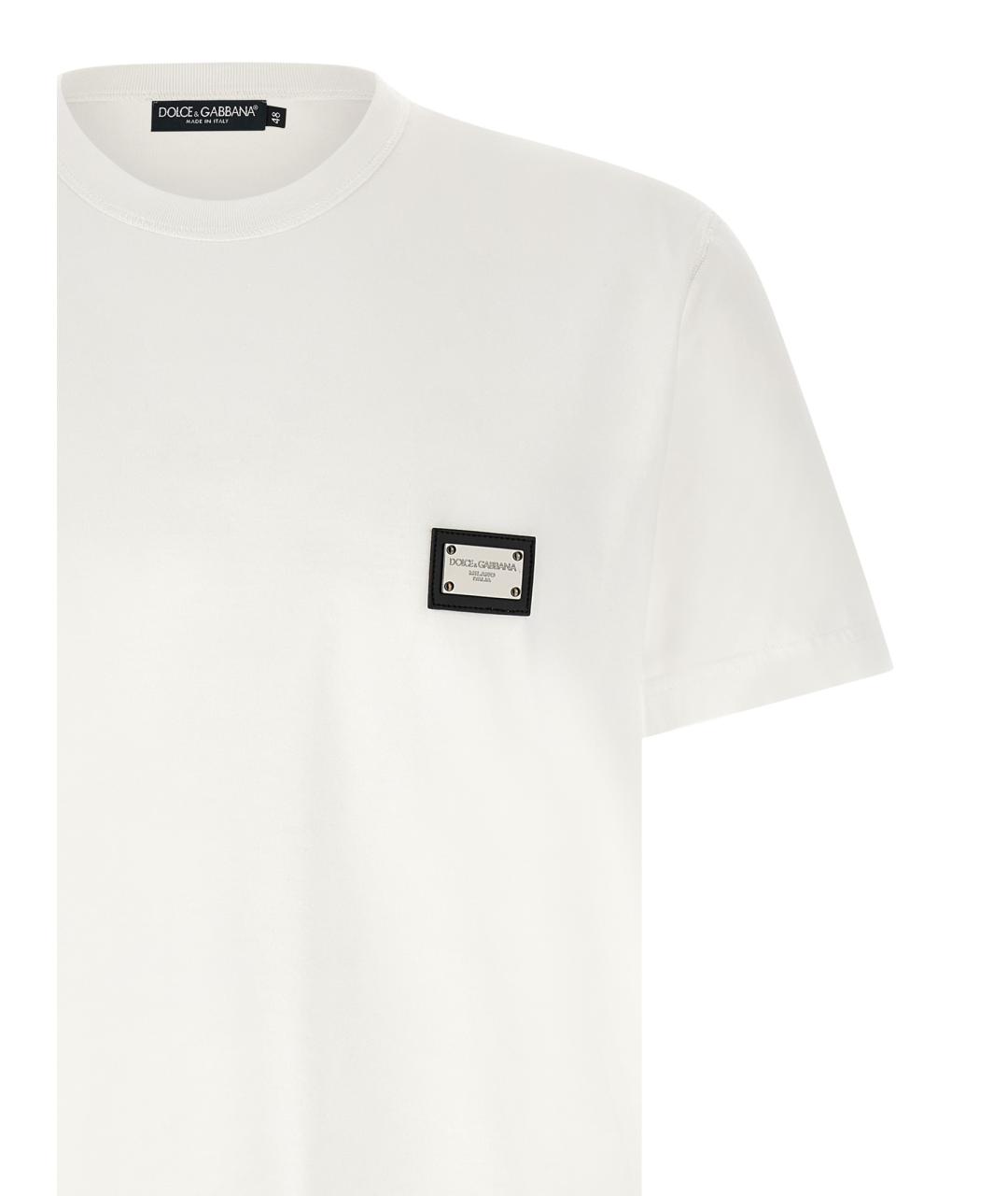 DOLCE&GABBANA Белая хлопковая футболка, фото 3