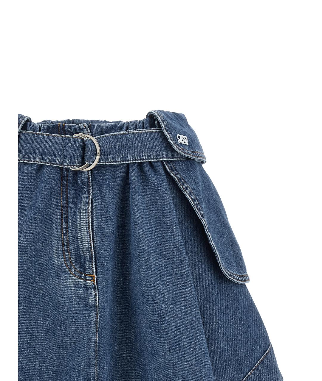 LOEWE Голубая хлопковая юбка мини, фото 3