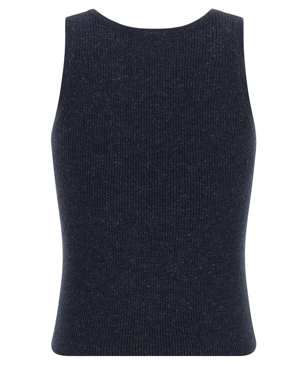 BRUNELLO CUCINELLI Синяя кашемировая майка, фото 2