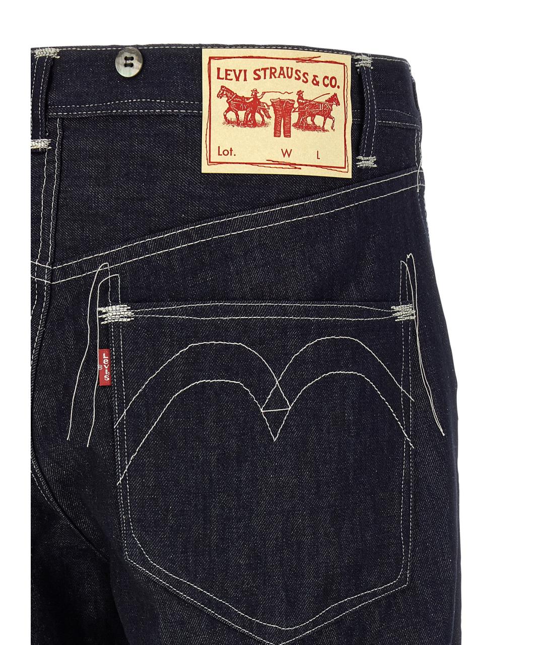 JUNYA WATANABE Синие хлопковые прямые джинсы, фото 4