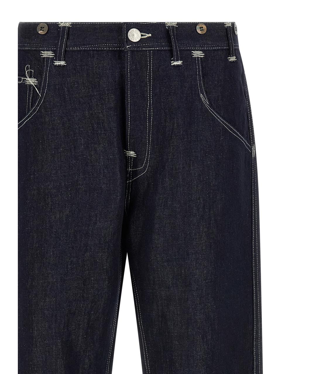 JUNYA WATANABE Синие хлопковые прямые джинсы, фото 3