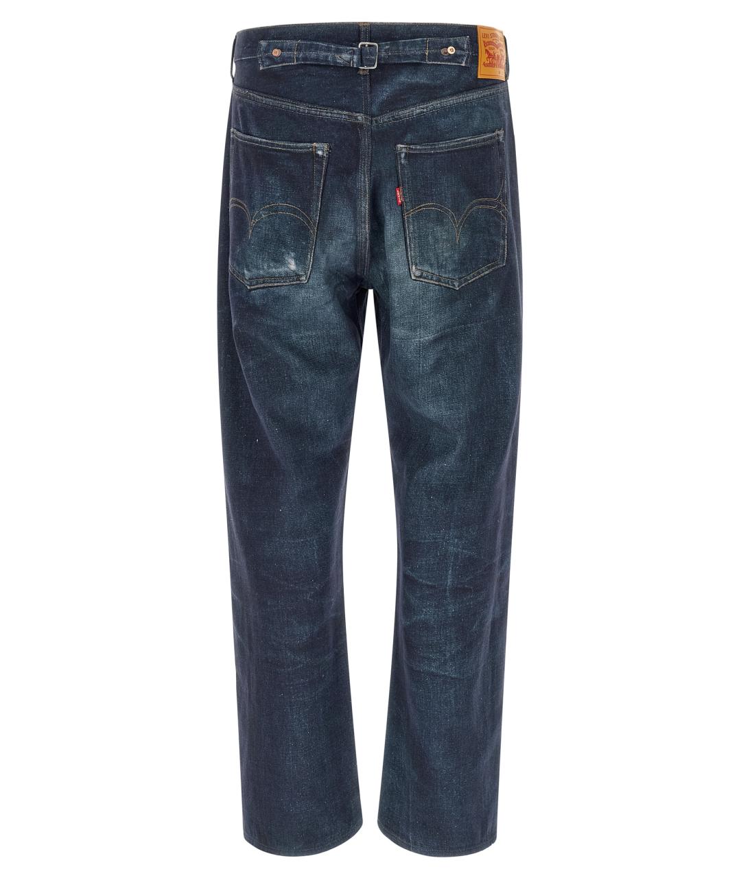 JUNYA WATANABE Синие хлопко-леновые прямые джинсы, фото 2