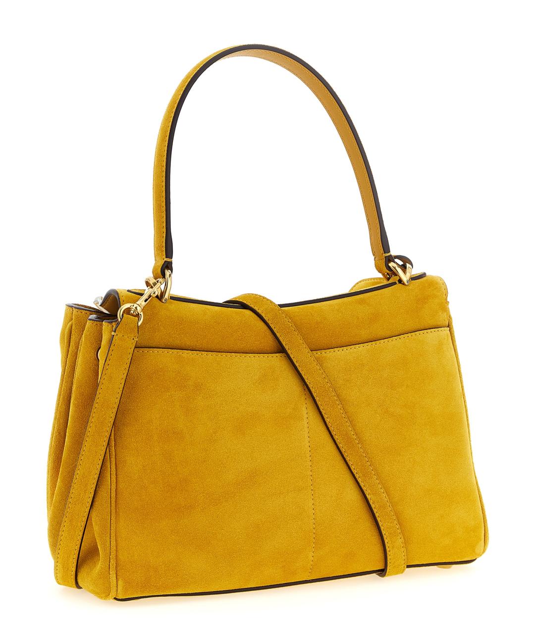 BALENCIAGA Желтая замшевая сумка через плечо, фото 2