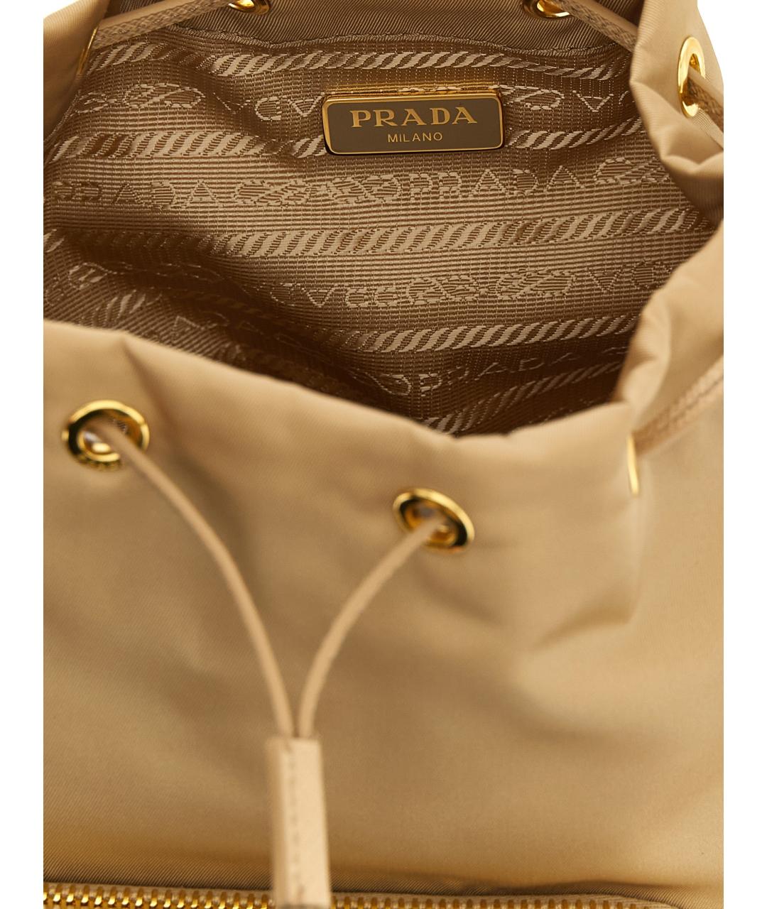 PRADA Коричневая синтетическая сумка с короткими ручками, фото 4