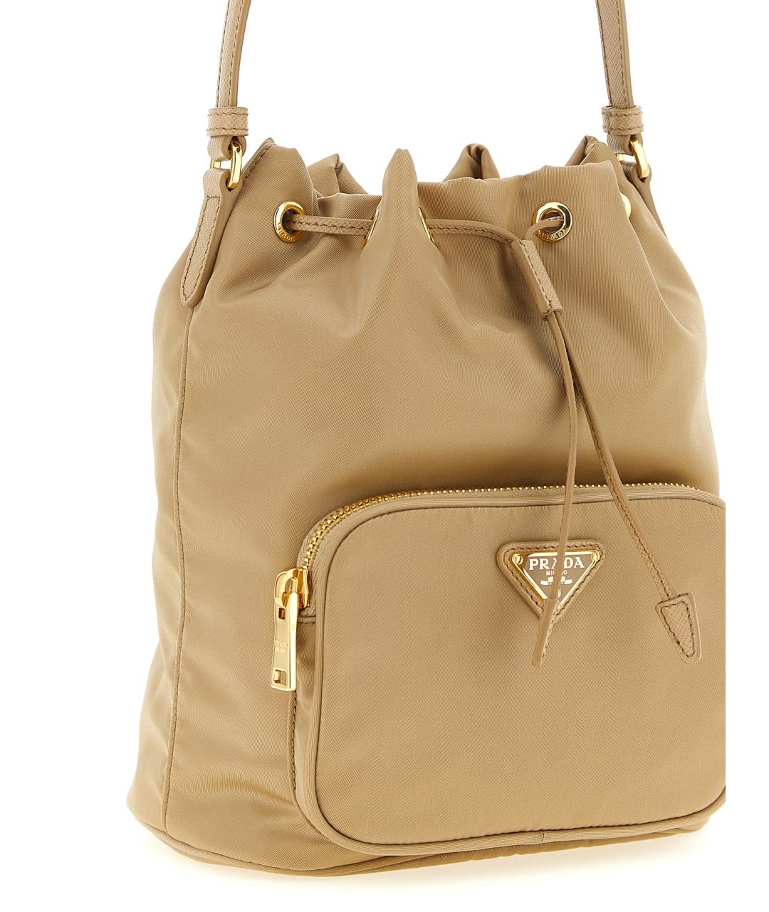 PRADA Коричневая синтетическая сумка с короткими ручками, фото 3