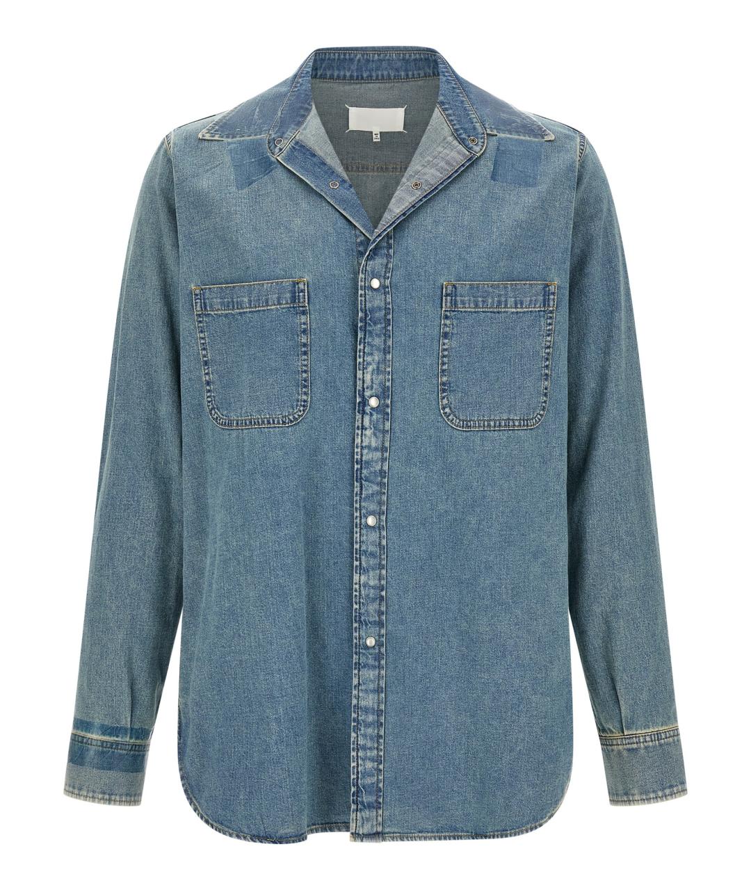 MAISON MARGIELA Синяя хлопковая кэжуал рубашка, фото 1