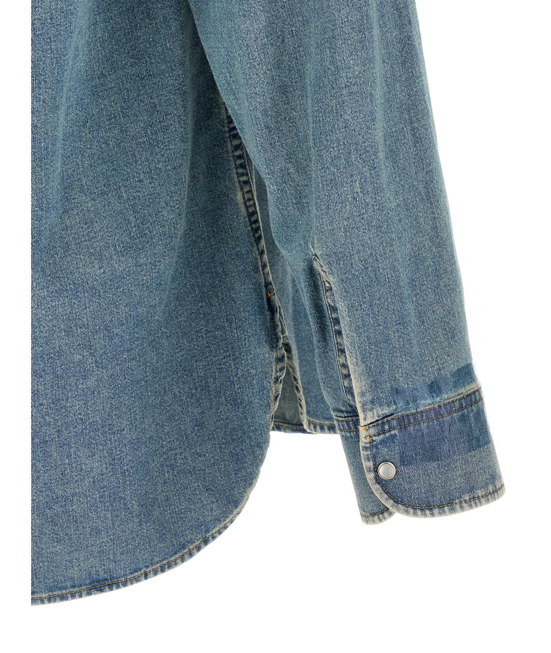 MAISON MARGIELA Синяя хлопковая кэжуал рубашка, фото 4