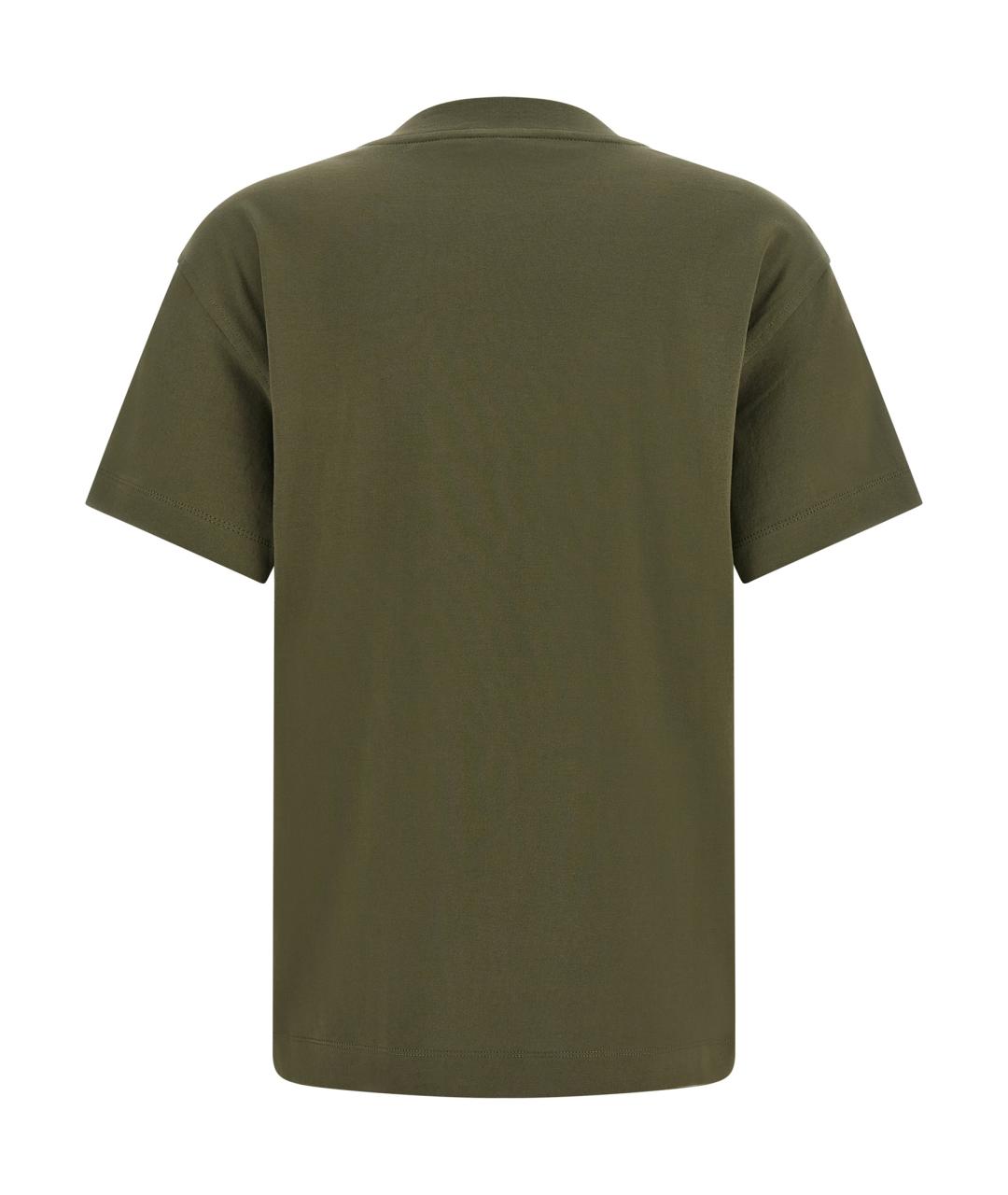 BRUNELLO CUCINELLI Зеленая хлопковая футболка, фото 2