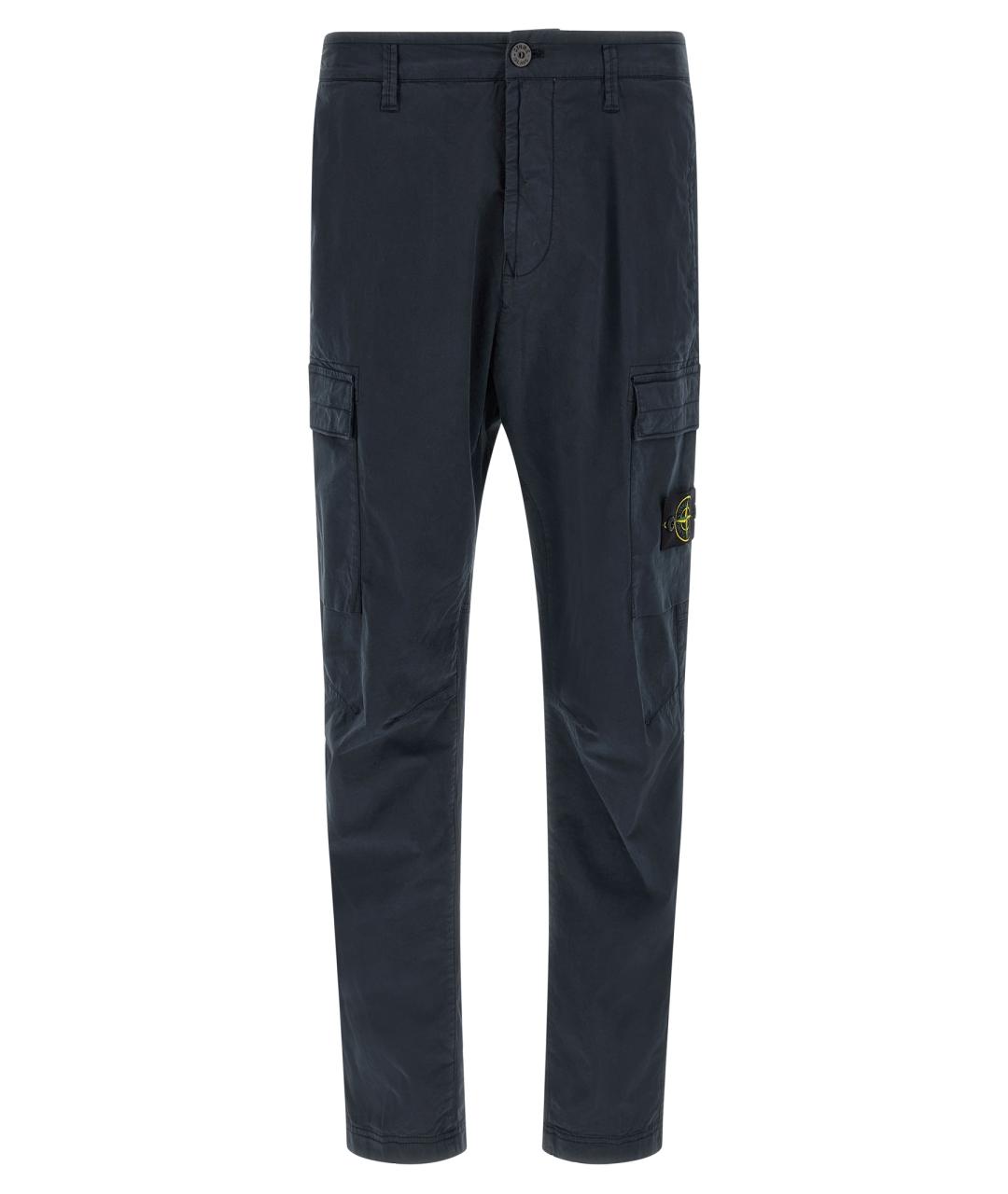 STONE ISLAND Синие хлопковые повседневные брюки, фото 1