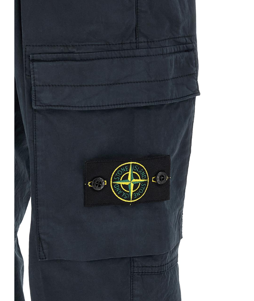 STONE ISLAND Синие хлопковые повседневные брюки, фото 5