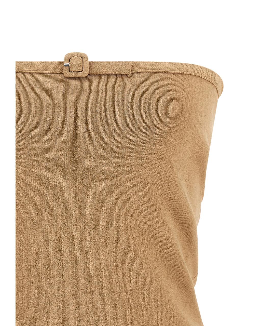 COURREGES Бежевая вискозная майка, фото 3