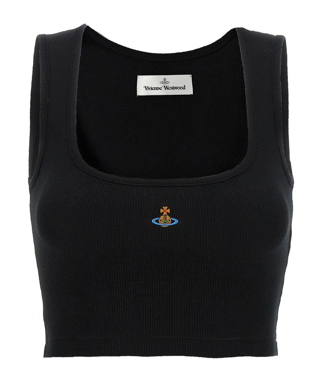 VIVIENNE WESTWOOD Черная хлопковая майка, фото 1