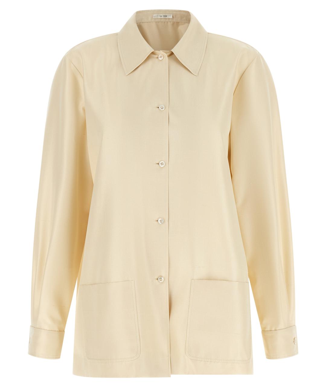 THE ROW Бежевая шелковая рубашка, фото 1