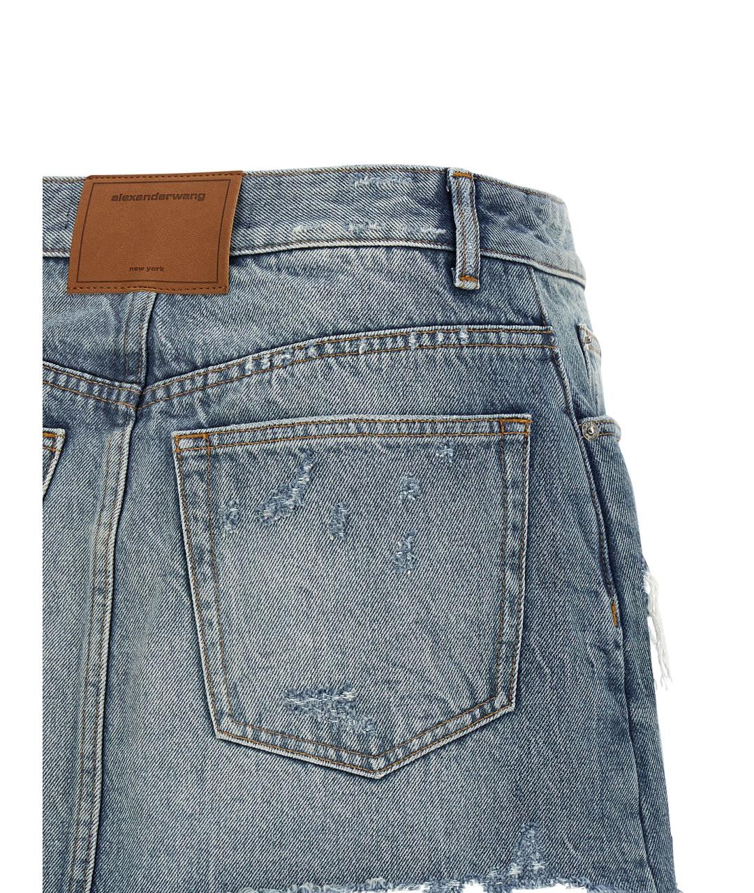 ALEXANDER WANG Голубые хлопковые шорты, фото 4