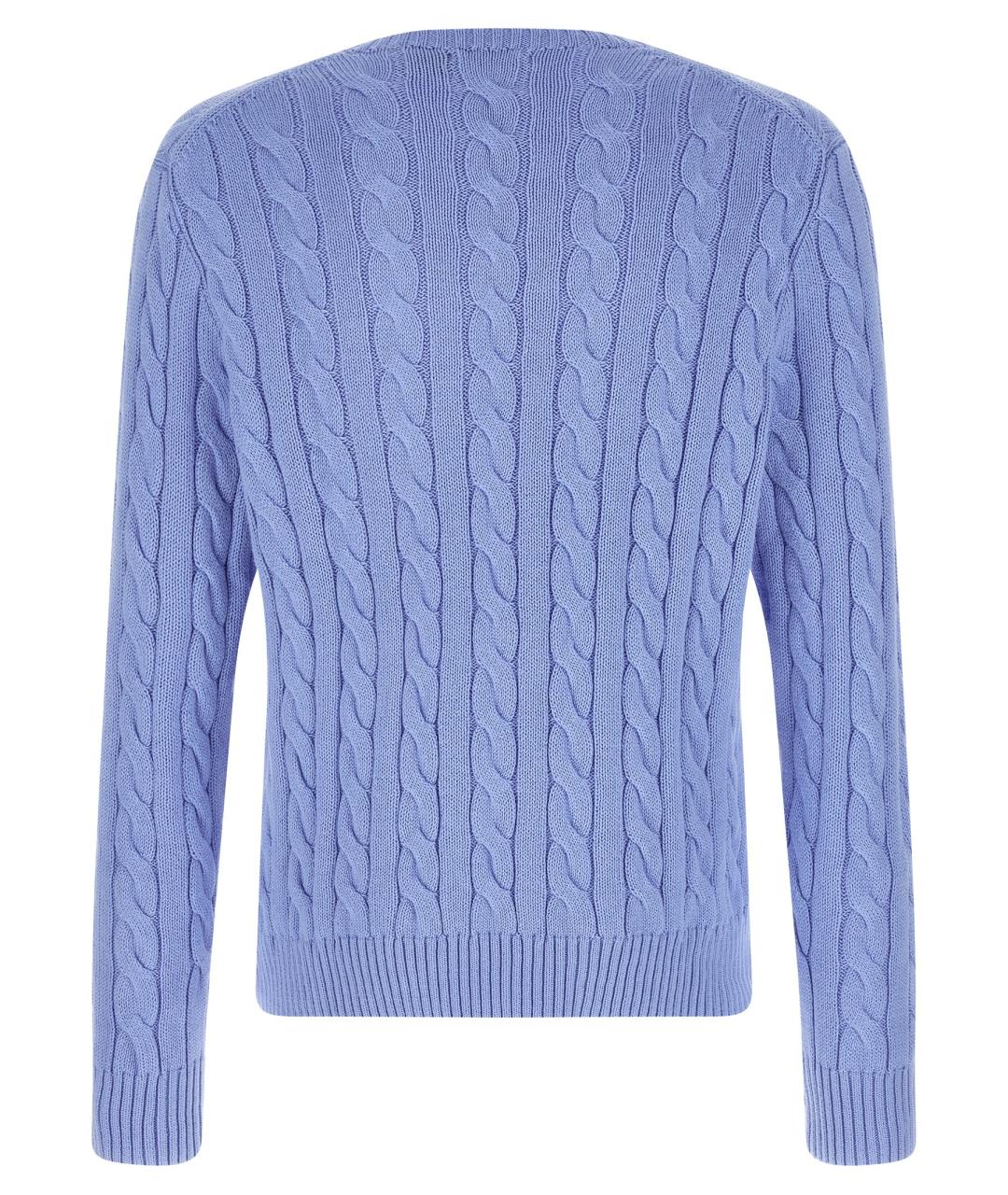 POLO RALPH LAUREN Голубой хлопковый джемпер / свитер, фото 2