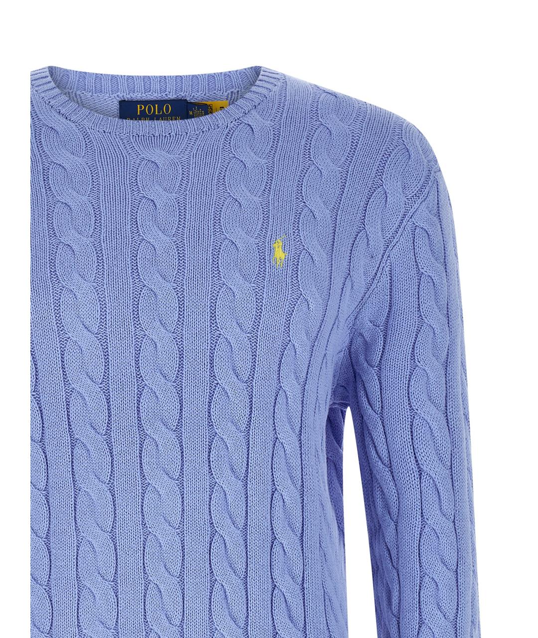 POLO RALPH LAUREN Голубой хлопковый джемпер / свитер, фото 3