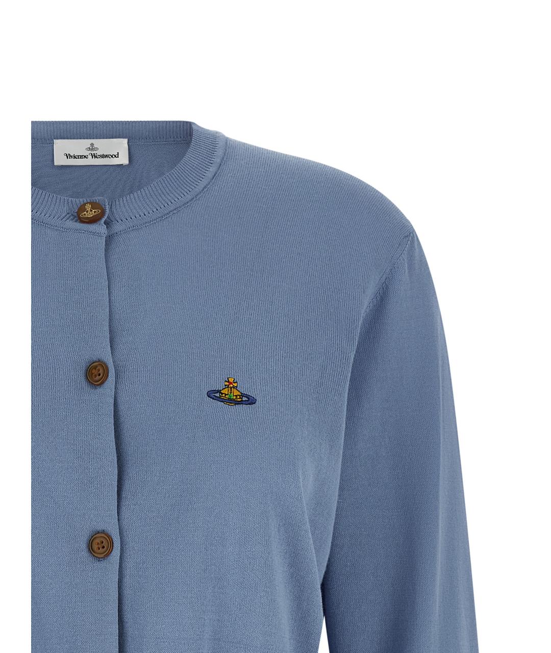 VIVIENNE WESTWOOD Голубой хлопковый кардиган, фото 3